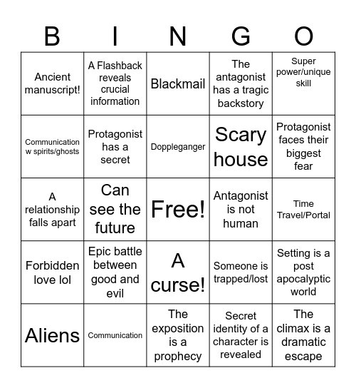 SHORT STORY BINGO! Bingo Card