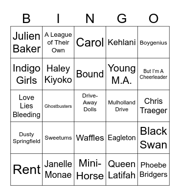 The Office, Movie Soundtracks, & Stop Motion Bingo Card