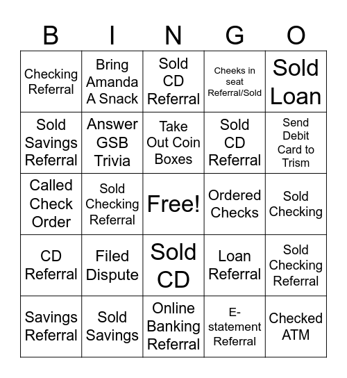 Try Your Luck Bingo Card