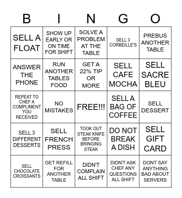 SERVER BINGO Card