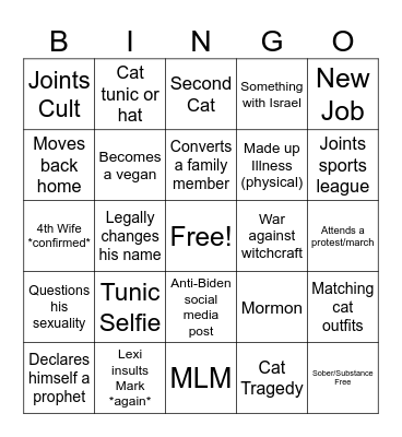 Mark Bingo Card