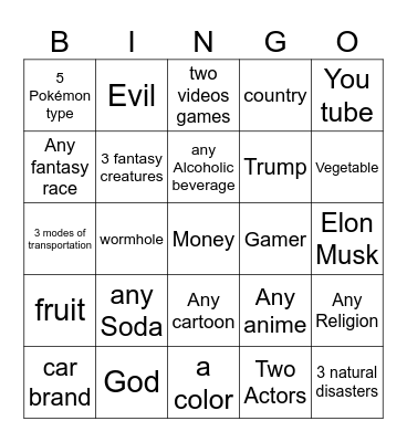 Infinite Craft Bingo Card Bingo Card