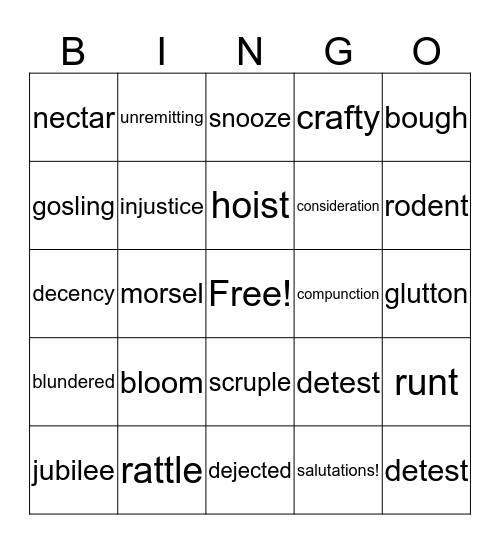 Charlotte's Web: CHAPTERS 1-6 Bingo Card