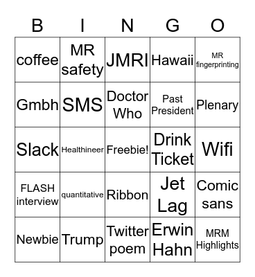 ISMRM 2016 Bingo Card