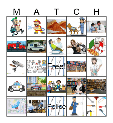 COMMUNITY WORKER'S MATCH GAME Bingo Card