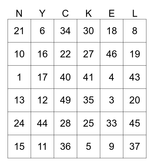 Battleship BINGO Card