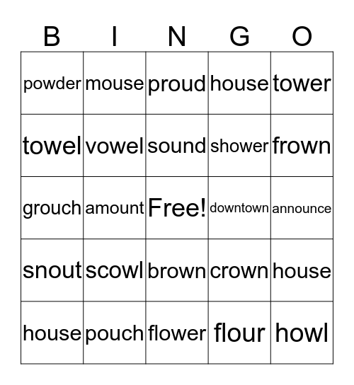 OU/OW Bingo Card