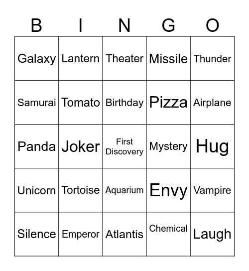 Infinite craft Bingo Card