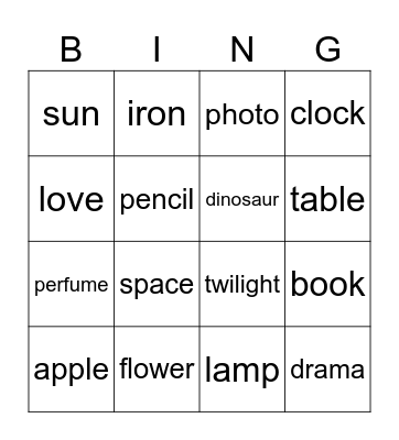 wo Bingo Card