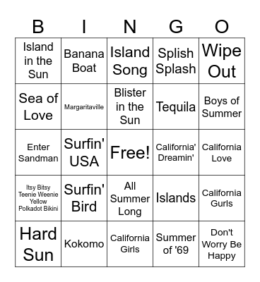 Life is a Beach Bingo Card