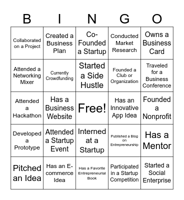 Hour25 Human Bingo Card