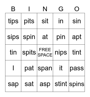 Concepts 1-11 BINGO Card