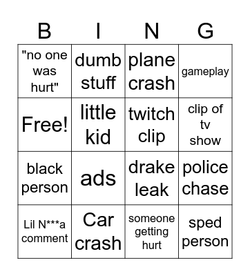 Instagram reels Bingo Card