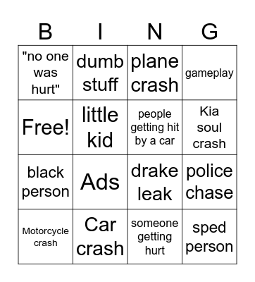 Instagram reels Bingo Card