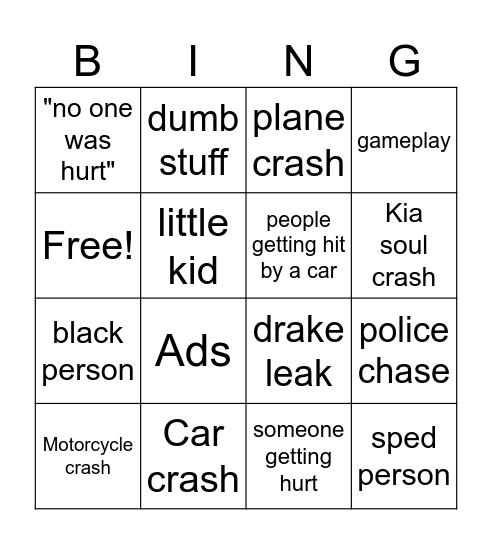 Instagram reels Bingo Card