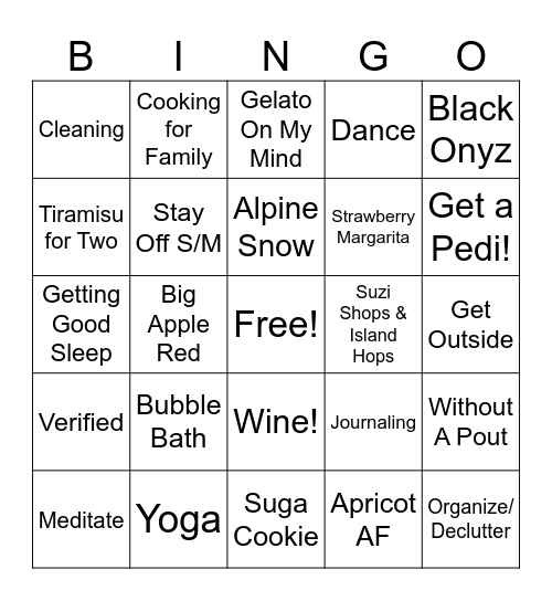 OPI Bingo Card