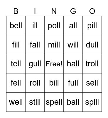 Special Vowel Combinations Bingo! Bingo Card