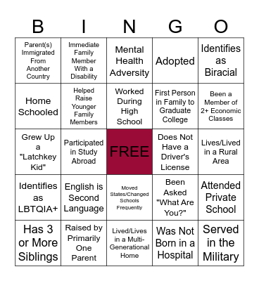 DEI BINGO Card