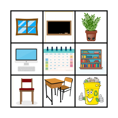 CLASSROOM OBJECTS Bingo Card