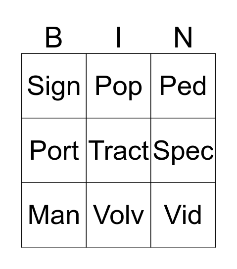 Bingo Card