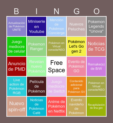 Pokemon Day 2024 Bingo Card