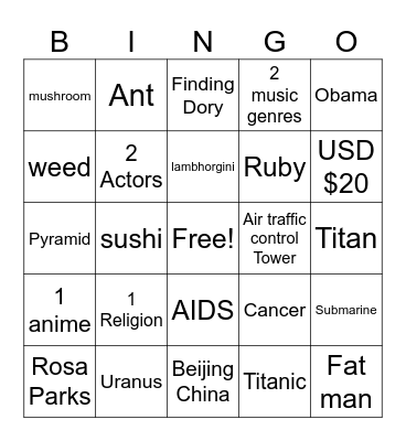 F-Word Hard R Bingo Card
