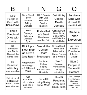 Hard Databrawl Bingo Card