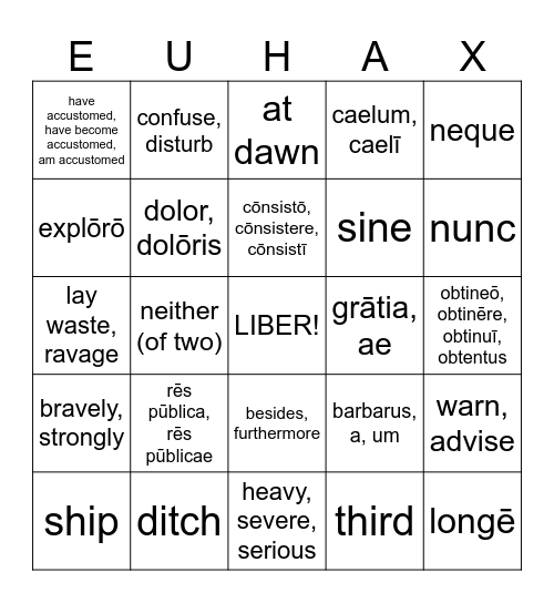 EUHAX! Bingo Card