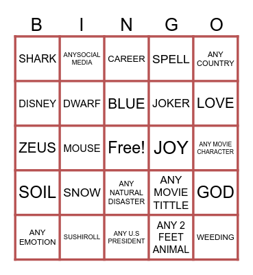WELLSOURCE BNINGO Bingo Card