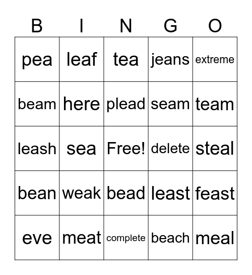 ea vs e_e Bingo Card