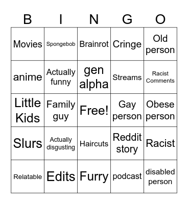 IG REELS Bingo Card