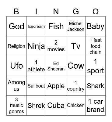 Infinite craft Bingo Card