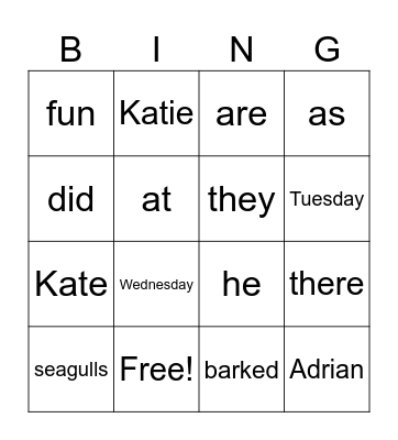 Adrian 2 Bingo Card