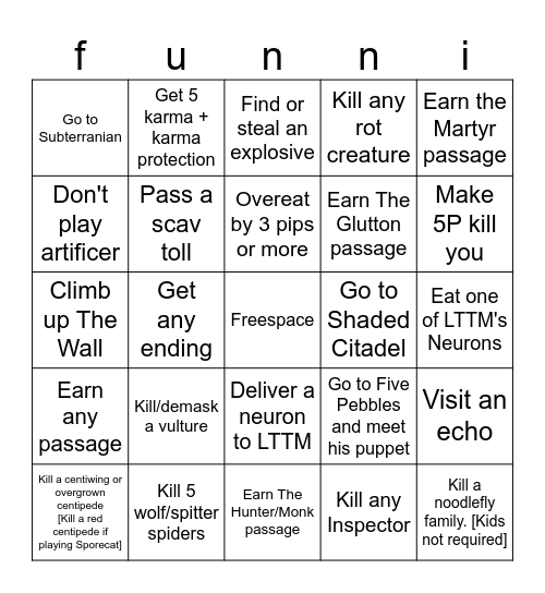 Funny bingoe Bingo Card