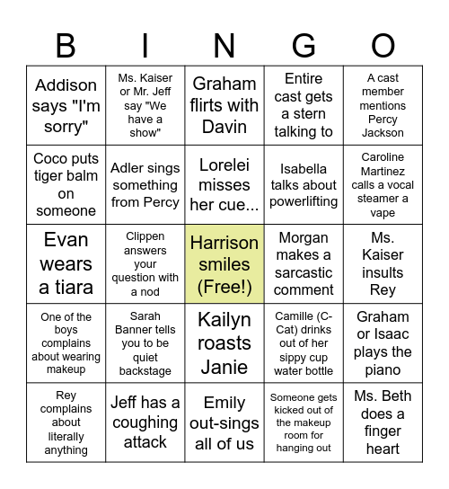 Tech Week Bingo Card