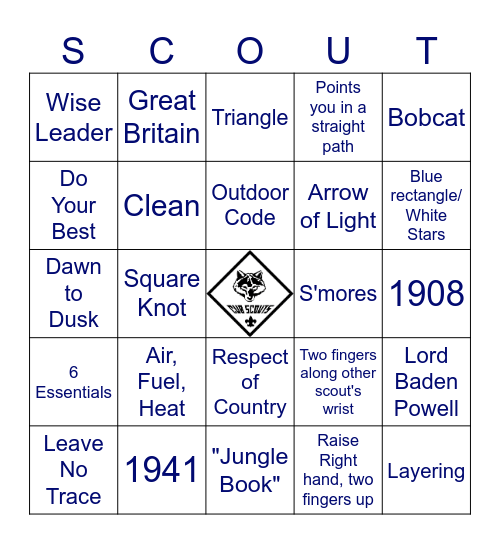 Scouting Bingo! Bingo Card