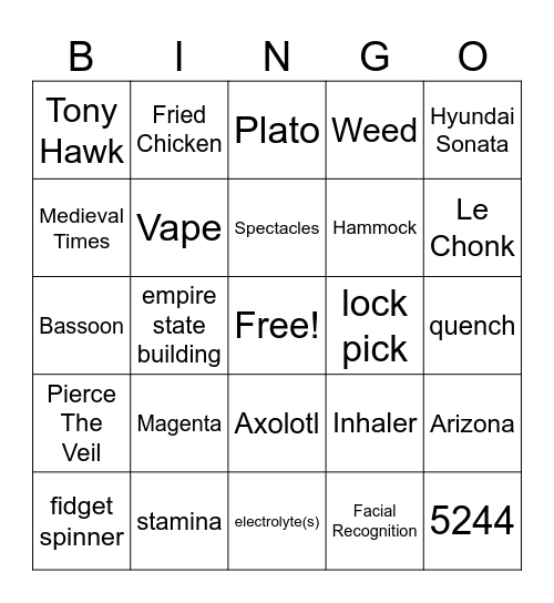 Infinite Craft Bingo Card