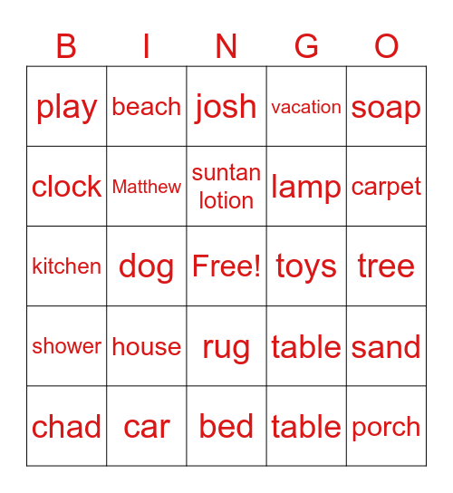 Profile Bingo Card