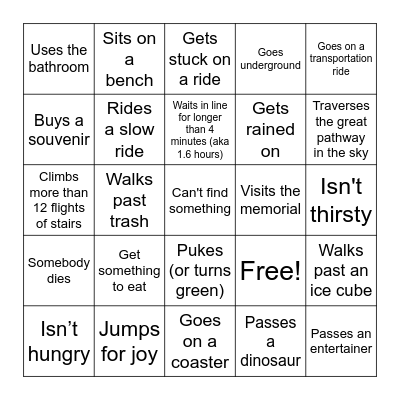 RCT2 BDAY BINGO Card