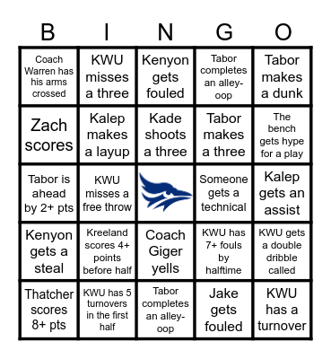 Basketball Bingo (MBB) Bingo Card