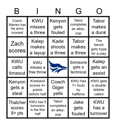 Basketball Bingo (MBB) Bingo Card