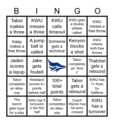 Basketball Bingo (MBB) Bingo Card