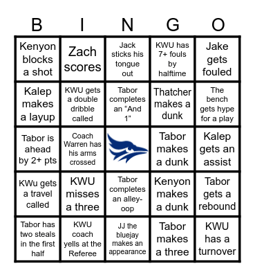 Basketball Bingo (MBB) Bingo Card