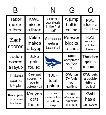 Basketball Bingo (MBB) Bingo Card