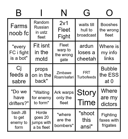 Ark Fleet Bingo! Bingo Card