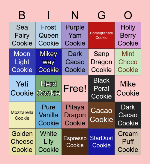 Cookie Run Kingdom Bingo Card