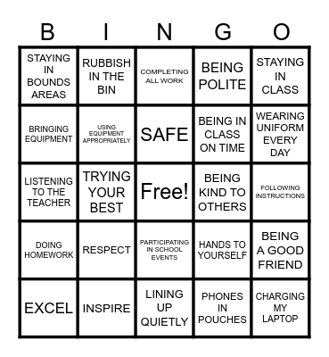 PB4L BINGO Card