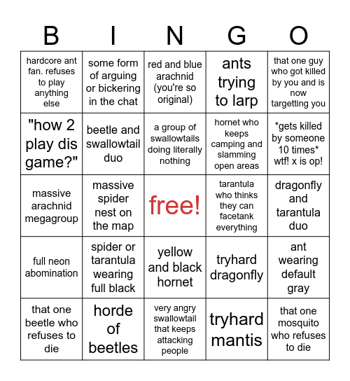 LW Server Bingo Card