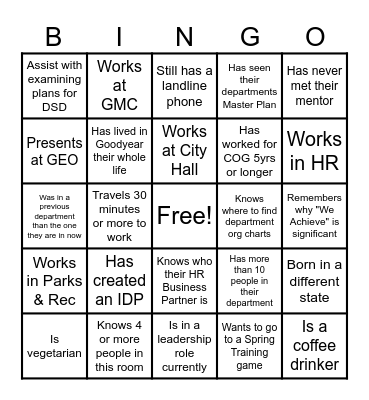 Find Someone Who... Bingo Card