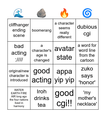 avatar premiere....will it suck?? Bingo Card